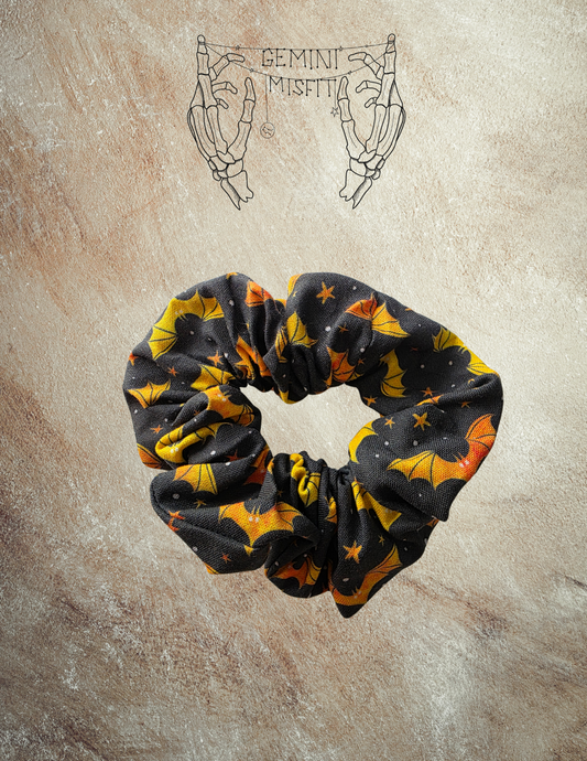 Scrunchie - Orange Bats