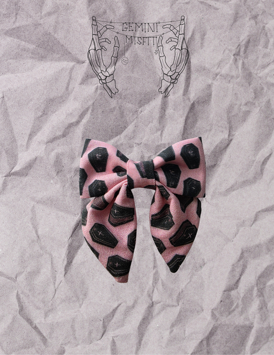 Mini Bow - Pink Coffin