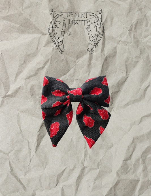 Mini Bow - Red Clouds